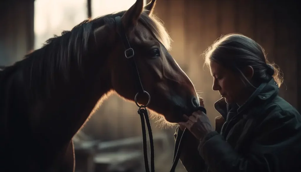 Cheval dans un étable