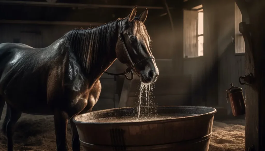 Cheval dans un étable